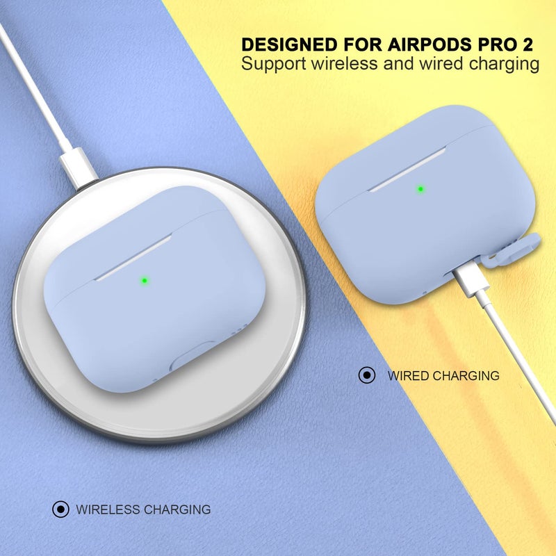 ATUAT for AirPods Pro 2nd Generation Case Cover(2022), Protective Soft Silicone Skin Accessories for Men Women Boys Girls for Apple AirPods Pro Gen 2, Front LED Visible-Light Blue - Image 5